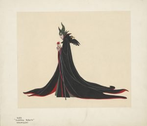 La bella durmiente , 1959. Marc Davis. Estudio para la dirección de arte. Aguada y mina de grafito sobre papel © Disney Enterprises Inc. Exposición en CaixaForum Madrid.