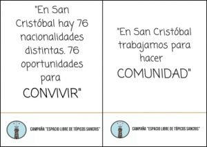 Mensajes políticos positivos en la campaña Espacio Libre de Tópicos.