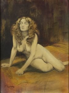 Mujer desnuda en la exposición de la Caixa