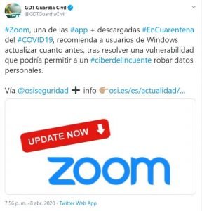 Fallo de seguridad de Zoom