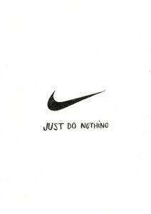 Samuel Labadie, Just Do Nothing 2020. Tinta sobre papel 49 x 29,7 cm.