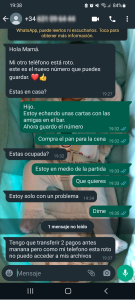 Estafa del hijo por Whatsapp